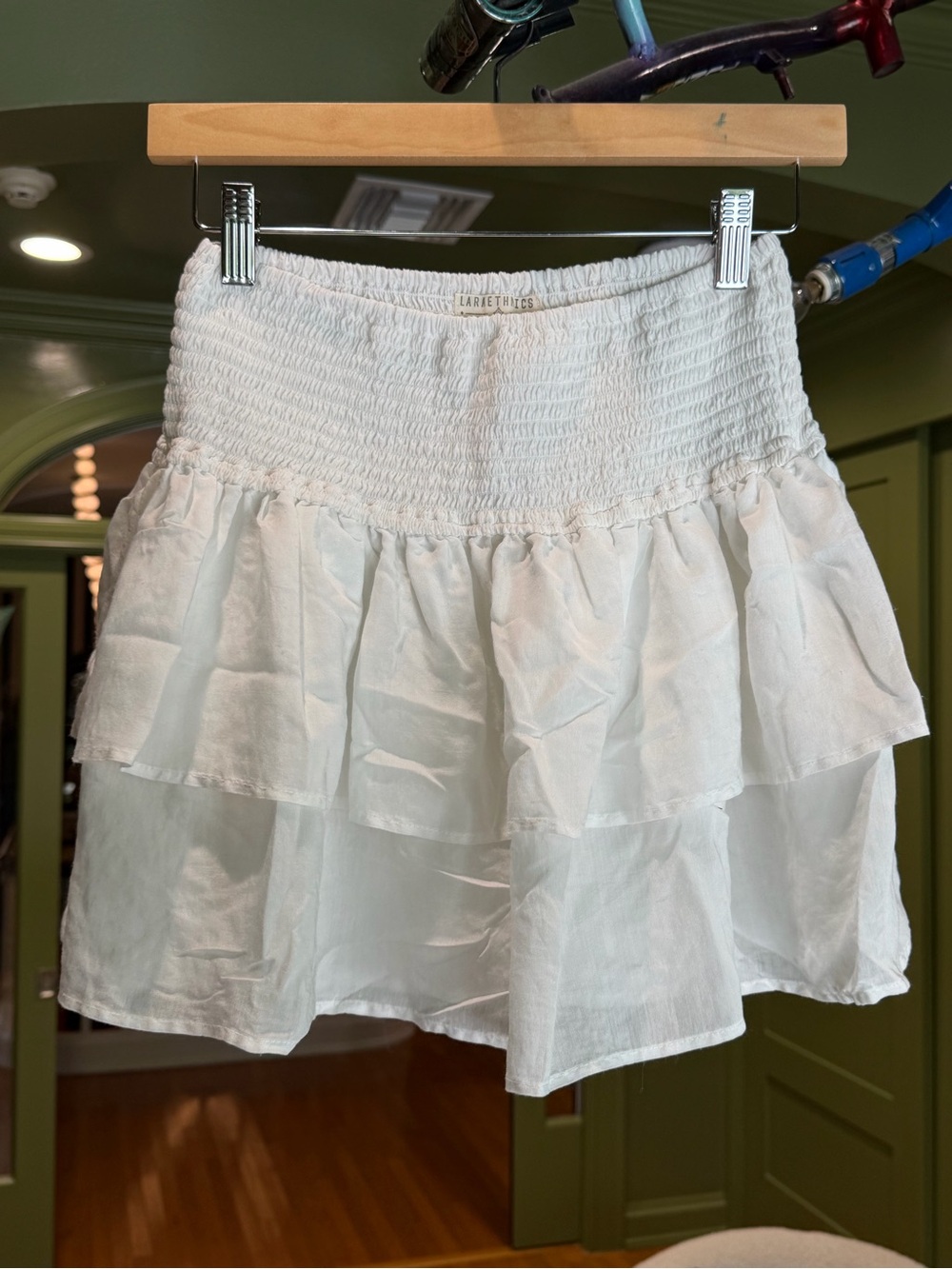 Smocked White Tiered Circle Skirt